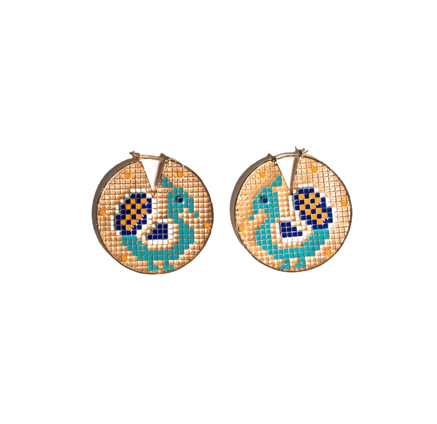 Mor Bhaat Disc Earrings