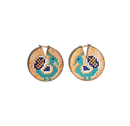 Mor Bhaat Disc Earrings